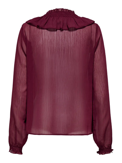 ONLANINA LIFE LS RUFFEL V-NECK TOP WVN