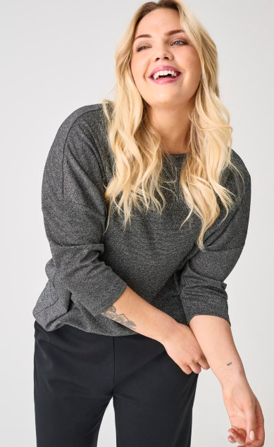 CARSILVERY GLAMOUR LUREX 3/4 TOP NOOS