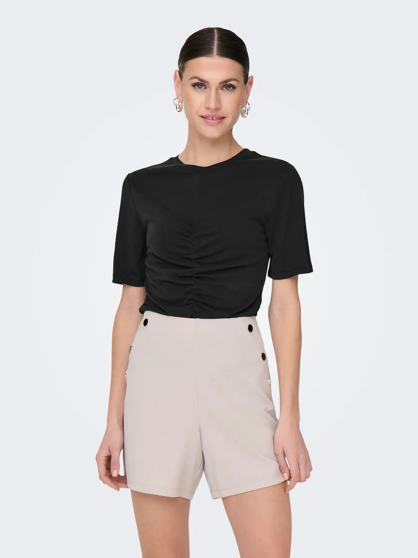 ONLFREE LIFE S/S O-NECK GATHERNG TOP JRS