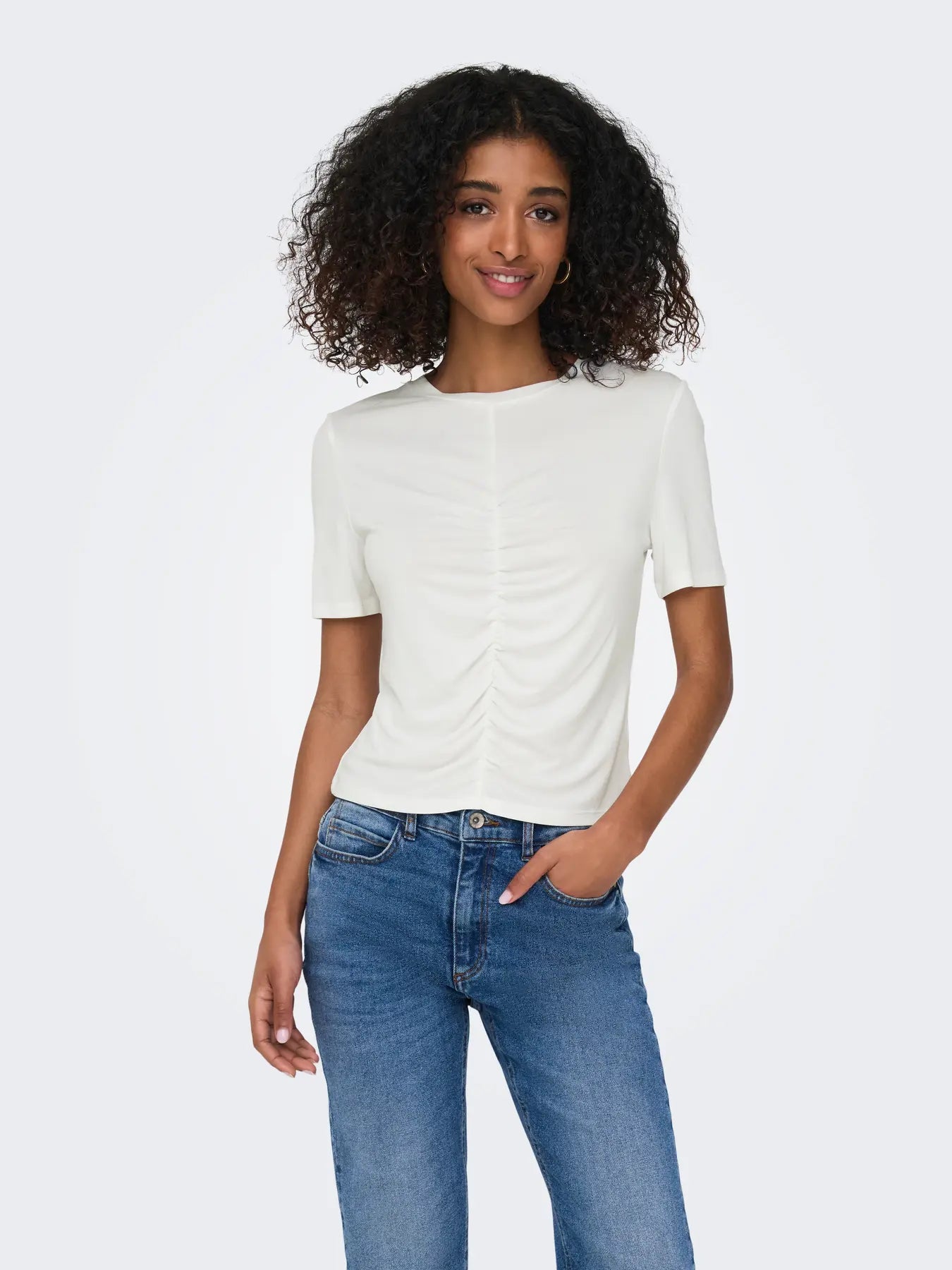 ONLFREE LIFE S/S O-NECK GATHERNG TOP JRS