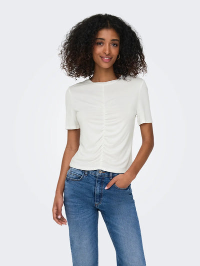 ONLFREE LIFE S/S O-NECK GATHERNG TOP JRS