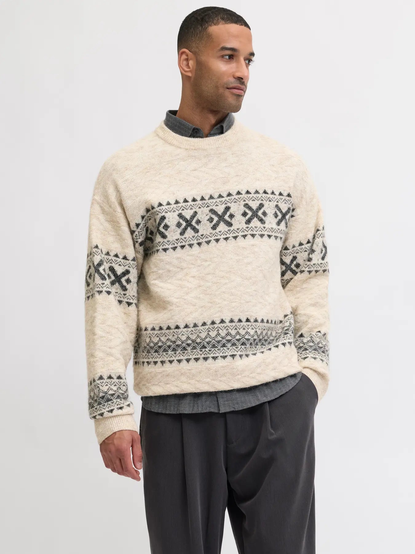 JPRBLUMAX FAIRISLE KNIT CREW NECK LN