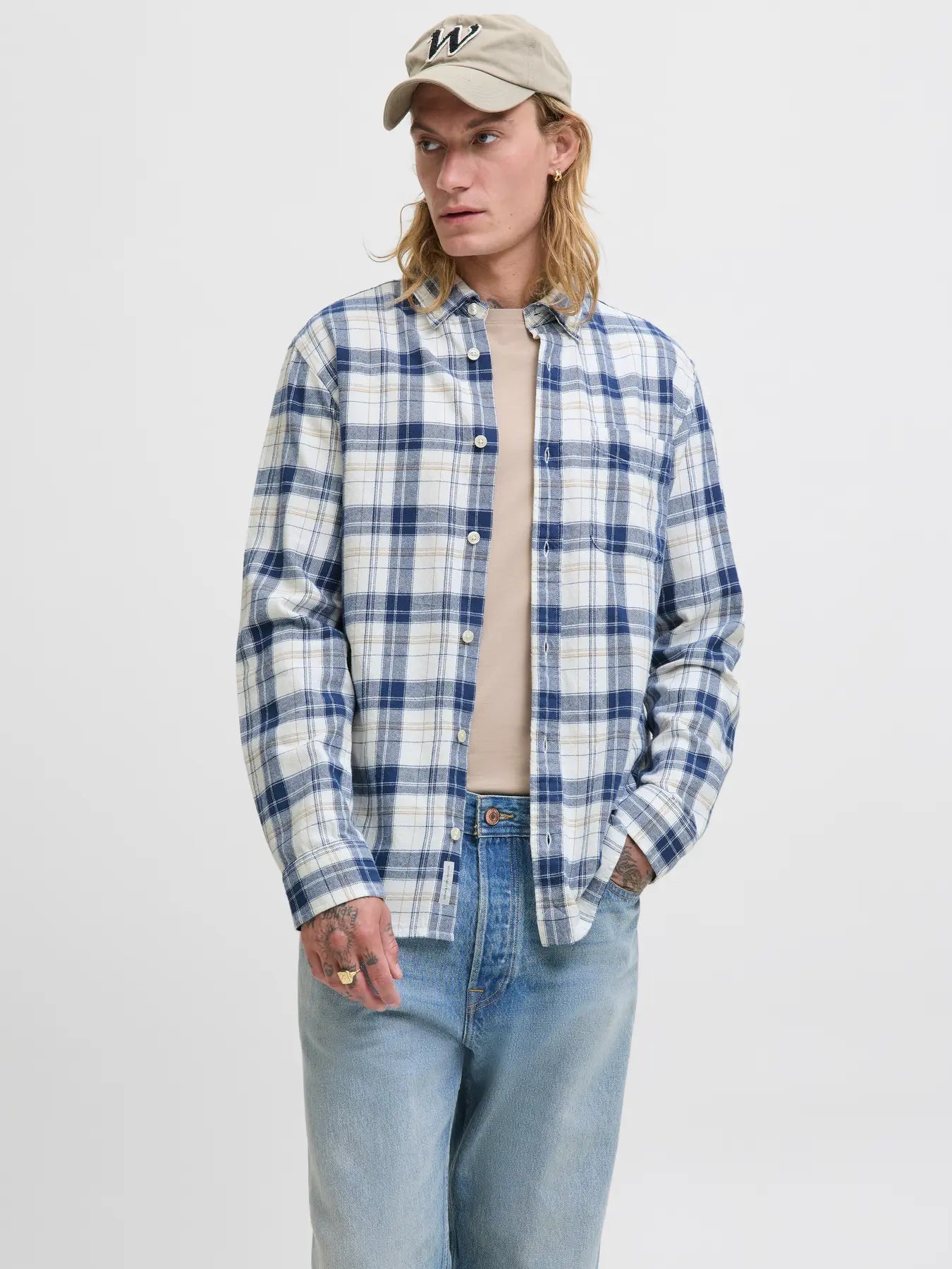 JPRBLUBROOK CHECK L/S SHIRT SN