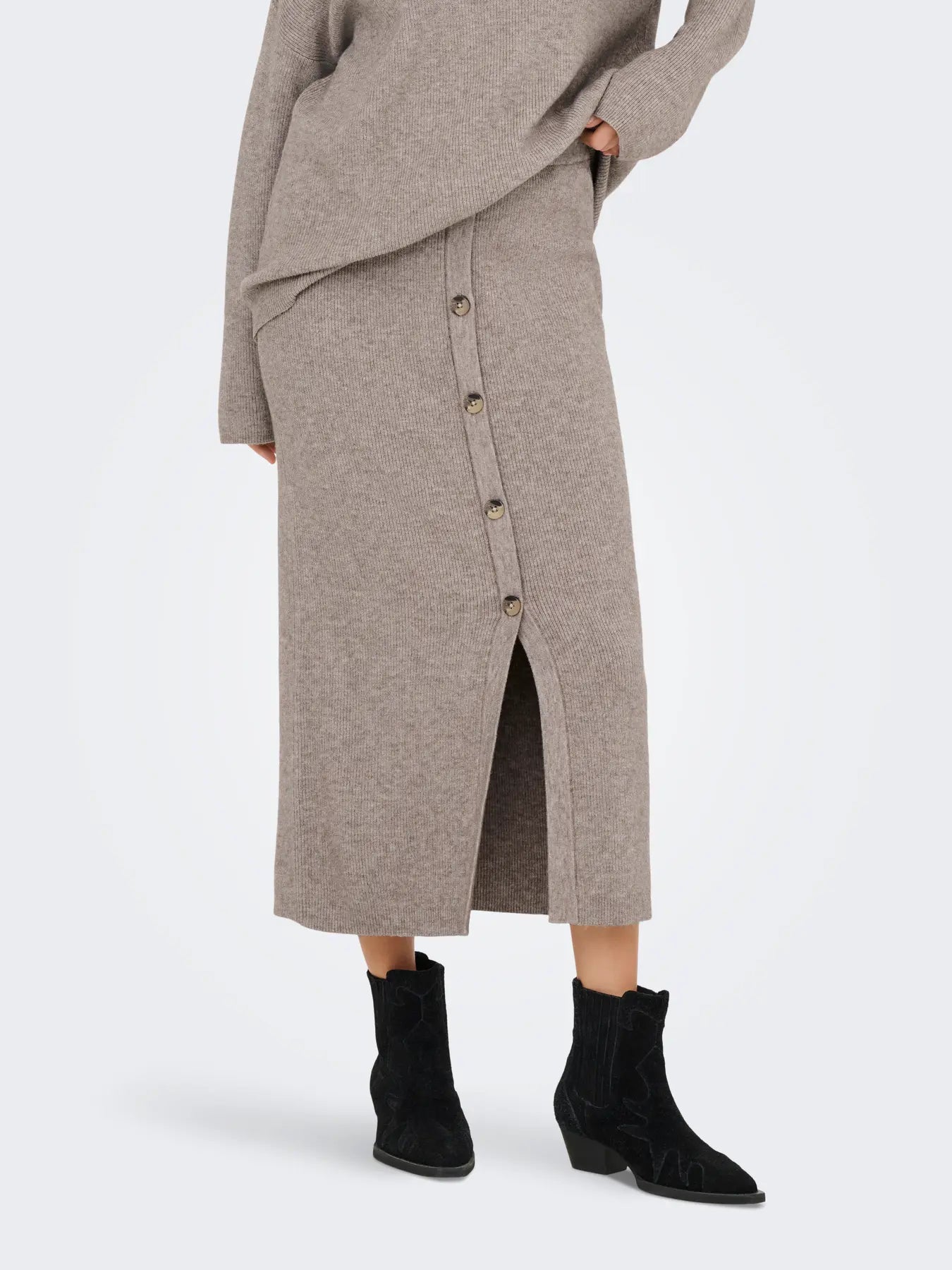 ONLIBI RIB BUTTON SKIRT CC KNT