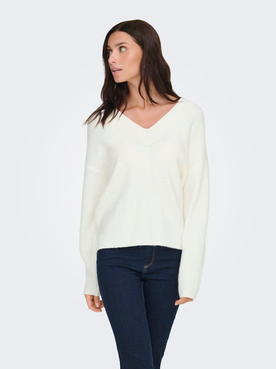 JDYSILJA L/S V-NECK BOXY PULLOVER KNT