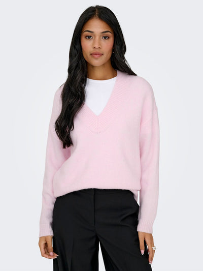 JDYSILJA L/S V-NECK BOXY PULLOVER KNT