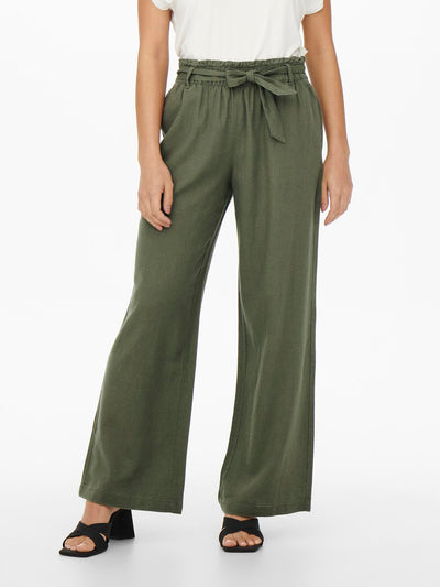 JDYSAY MW LINEN BELT PANT WVN