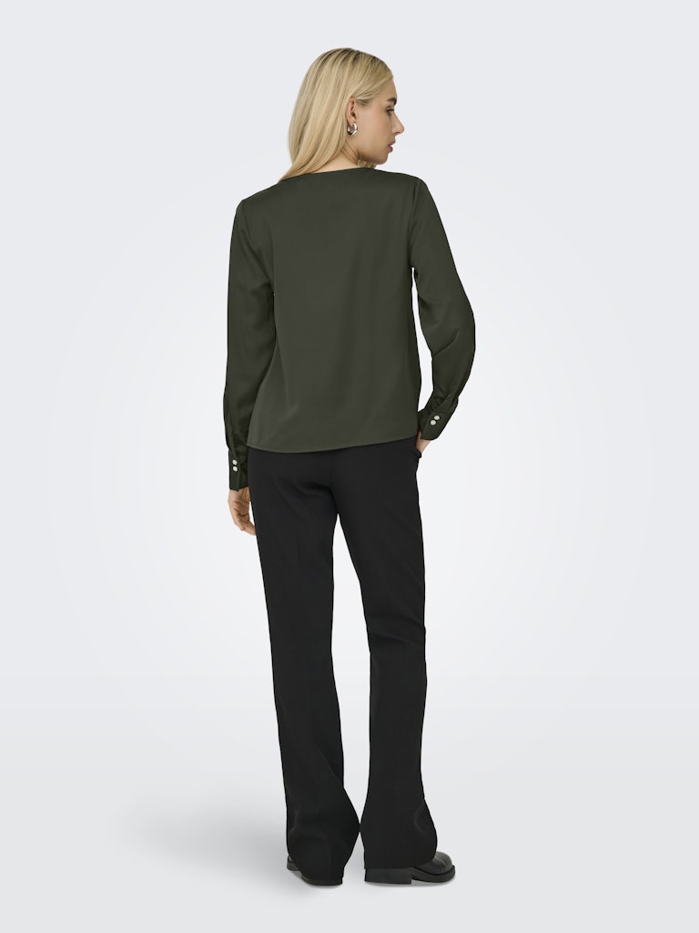 ONLMIKA VIS SATIN L/S JEW V-NECK TOP WVN