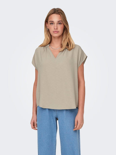 ONLPAM LIFE SS V-NECK TOP WVN