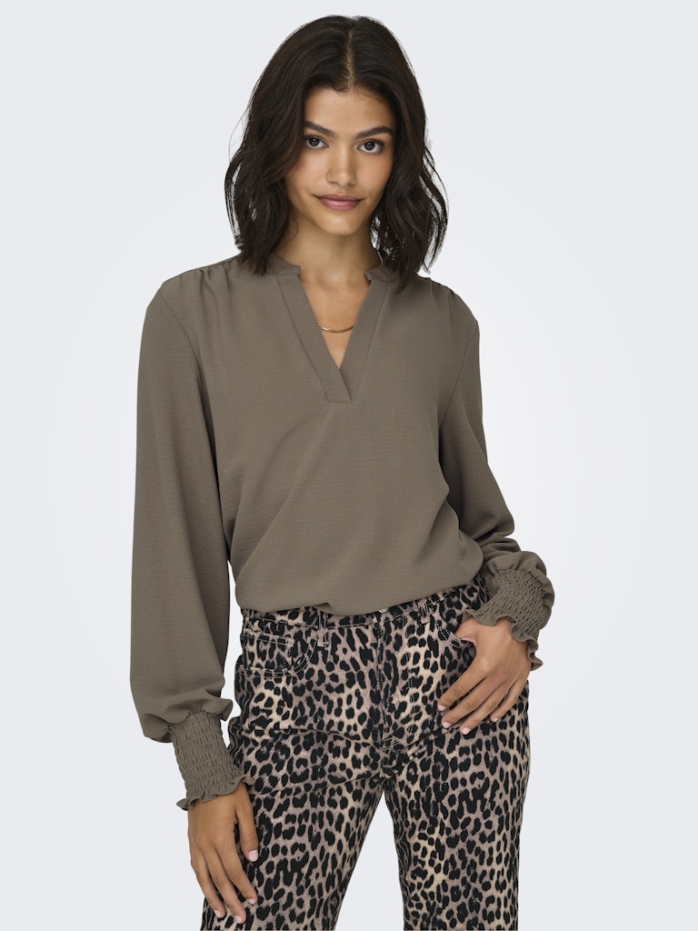 ONLMETTE V-NECK LS SMOCK TOP NOOS WVN