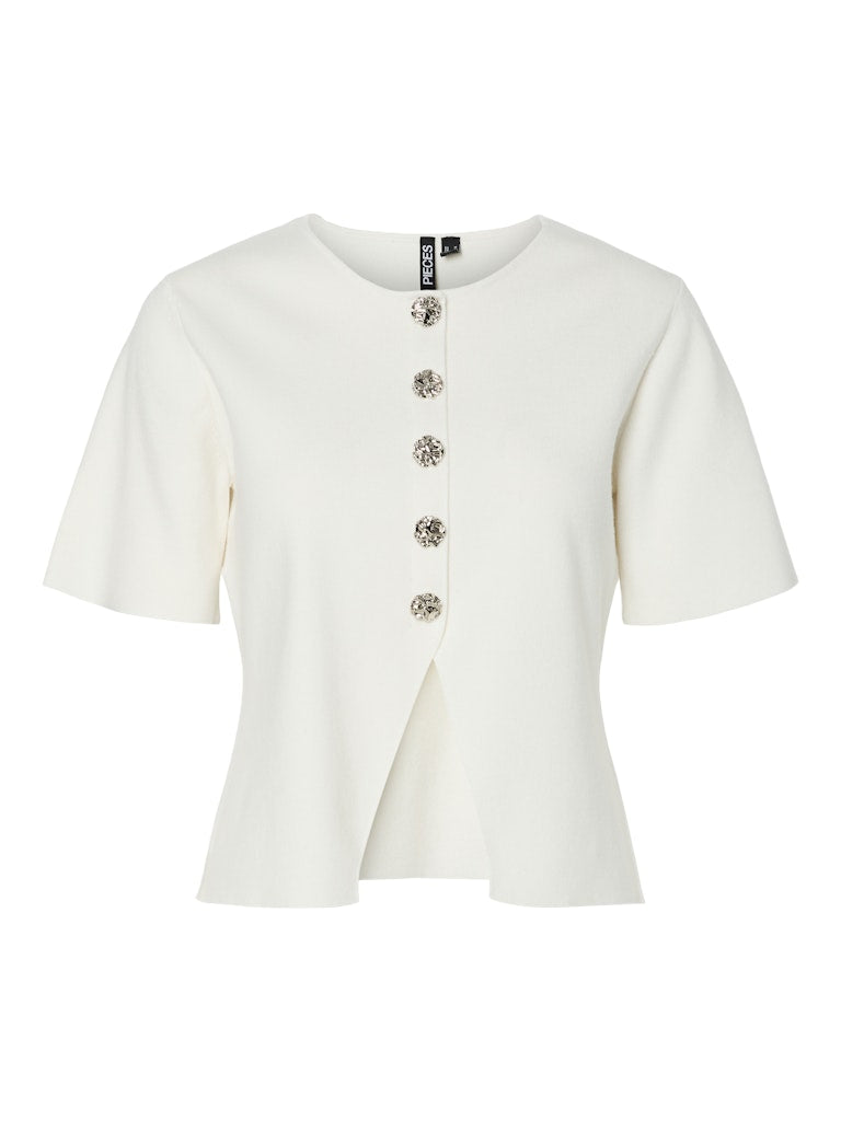 PCMARIE SS O-NECK SPLIT KNIT