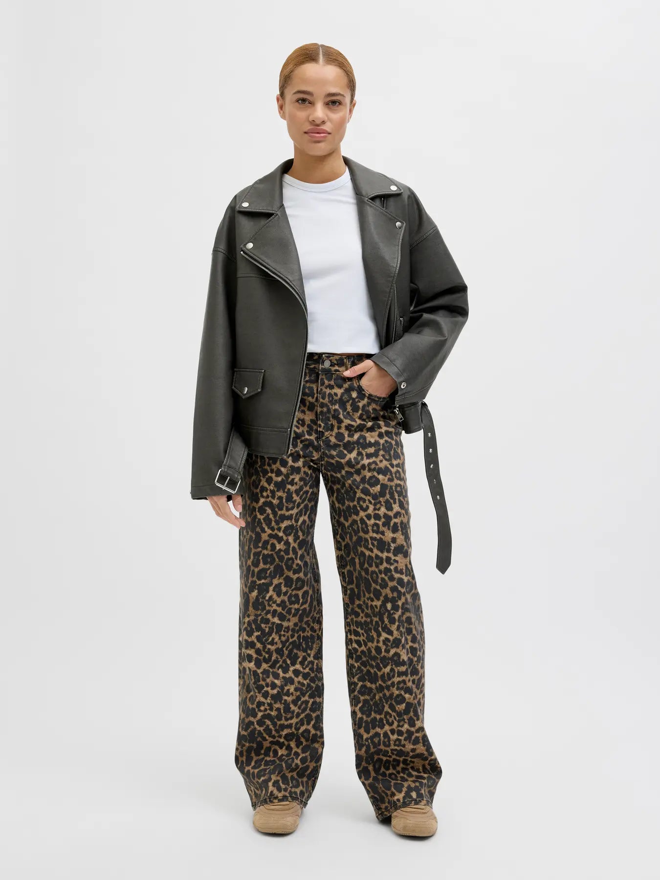 JXSARAH TOKYO LEO WIDE HW PANT EX PNT