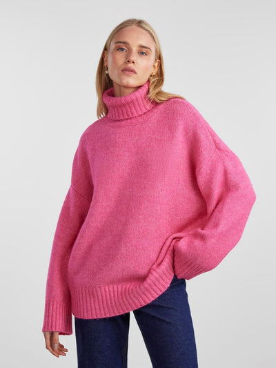 PCNANCY LS LOOSE ROLL NECK KNIT NOOS BC