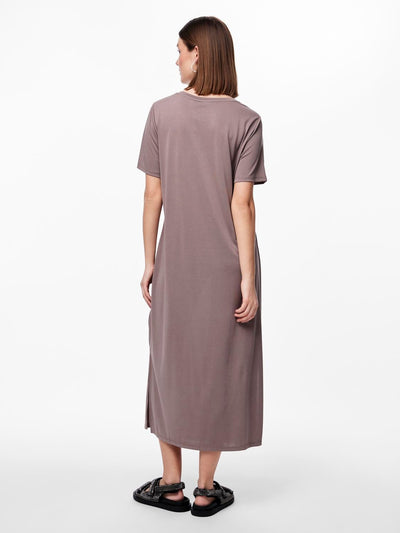 PCANORA SS O-NECK MIDI KNOT DRESS BC