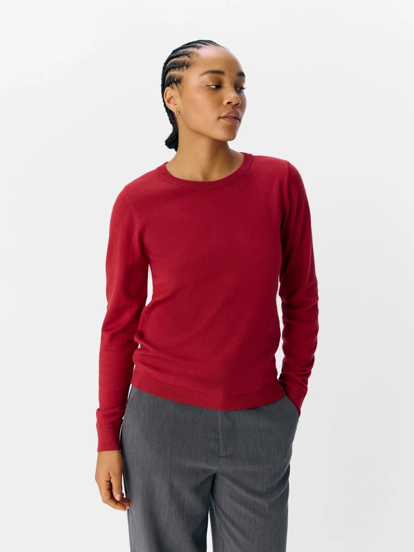 OBJTHESS L/S O-NECK KNIT PULLOVER NOOS