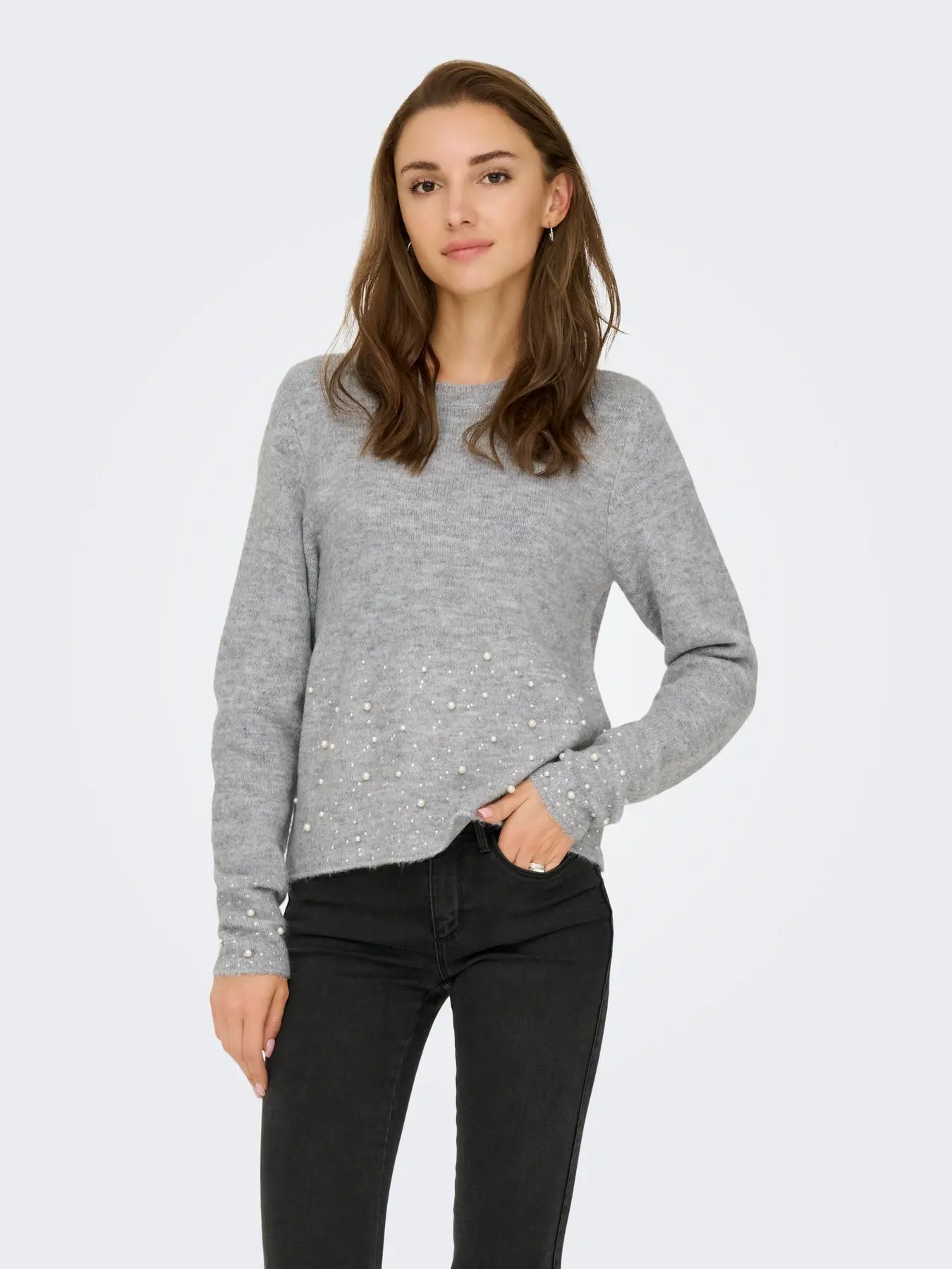 JDYPEARL L/S O-NECK PEARL PULLOVER KNT