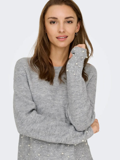 JDYPEARL L/S O-NECK PEARL PULLOVER KNT
