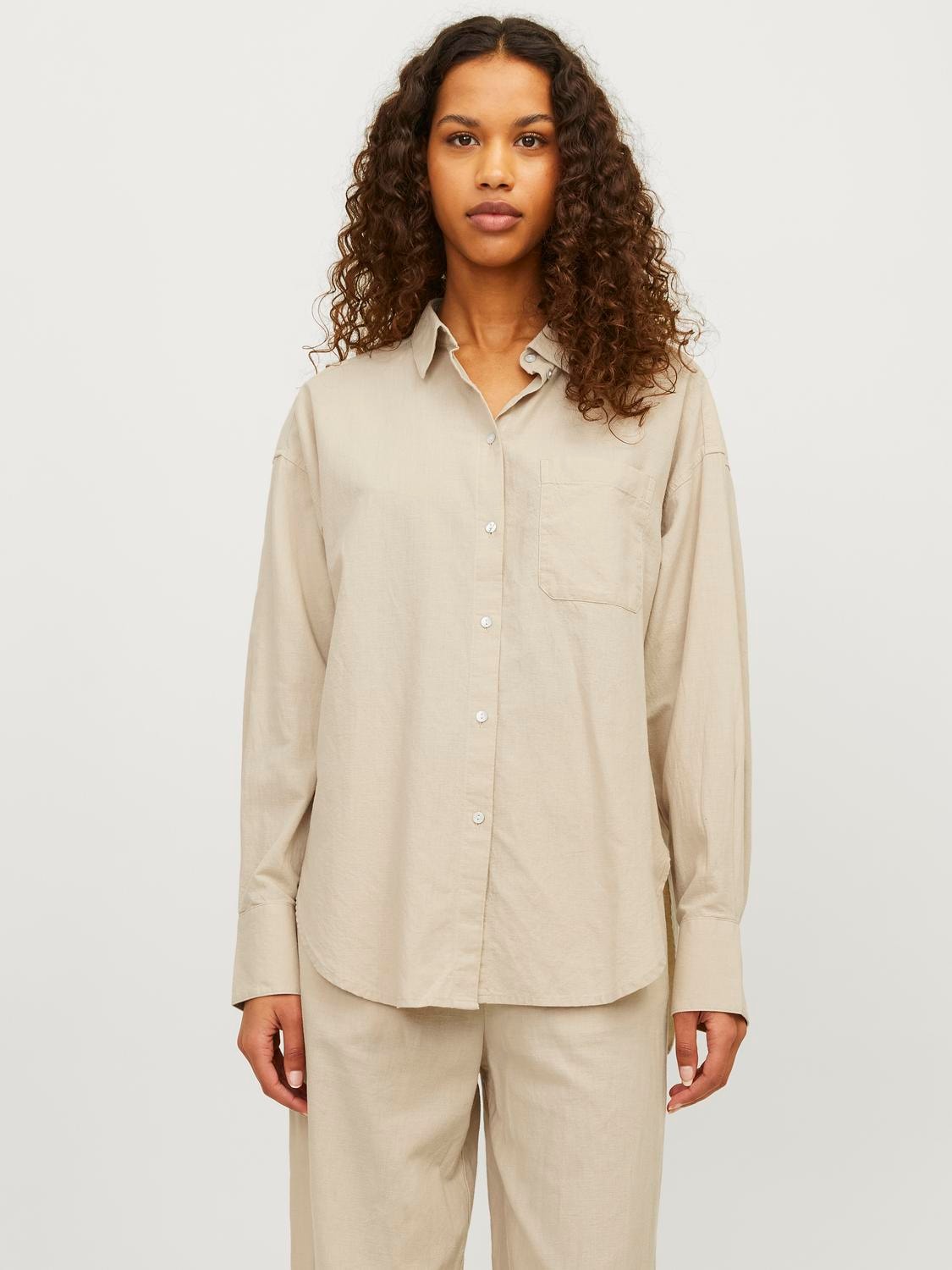 JXJAMIE LS RLX LINEN BLEND SHIRT WVN SN