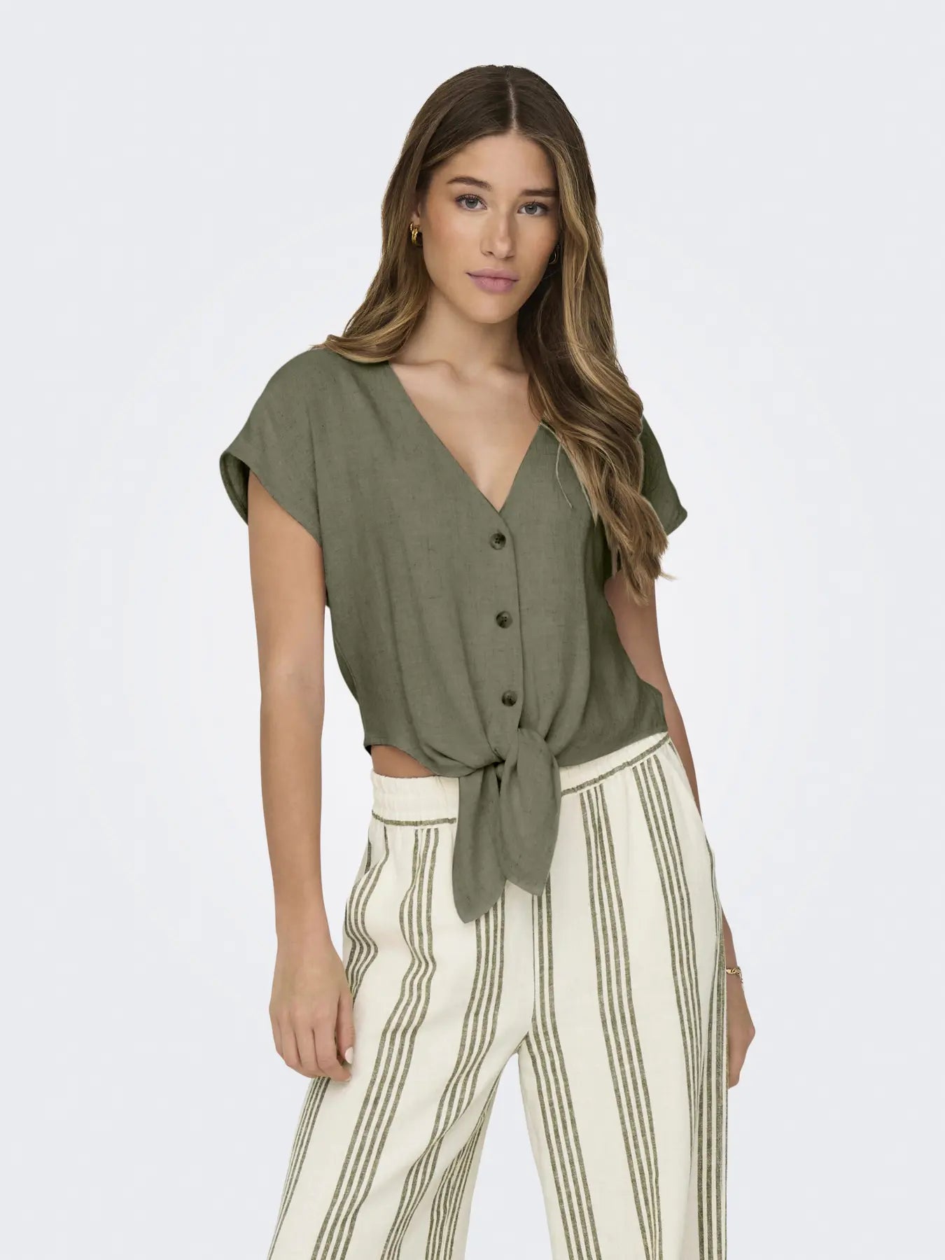 ONLSIESTA SS KNOT LIN BL SHIRT PNT