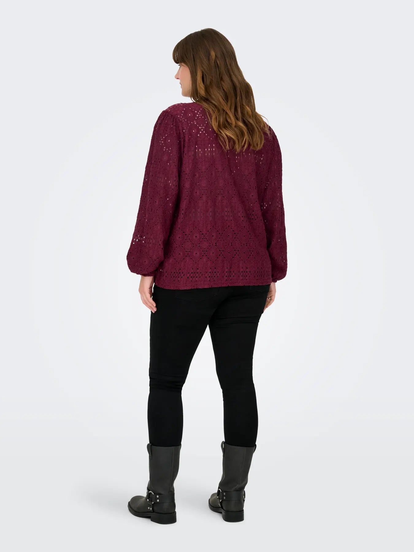 CARLUZIA L/S V-NECK BLOUSE JRS