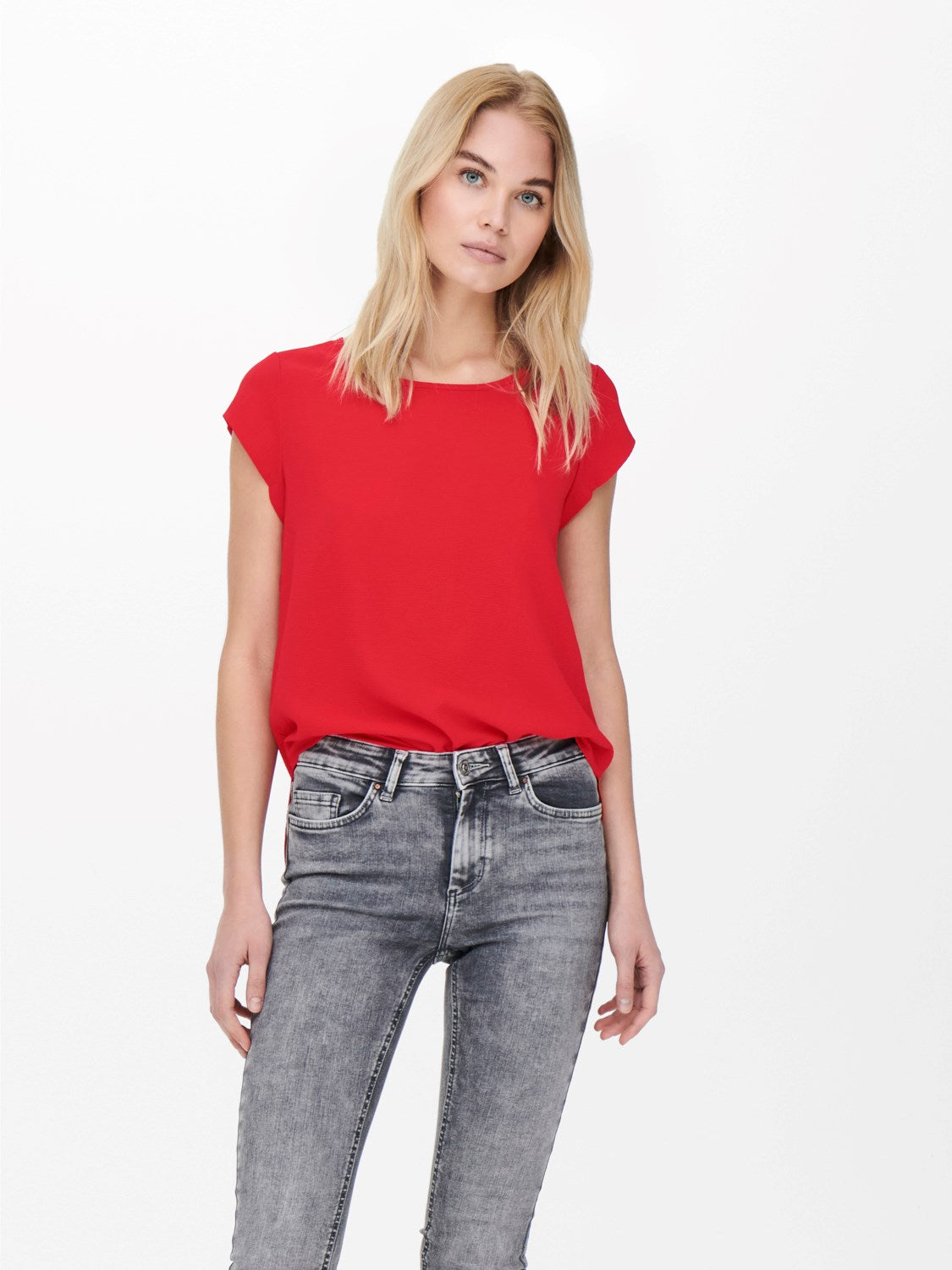 ONLVIC S/S SOLID TOP High Risk Red