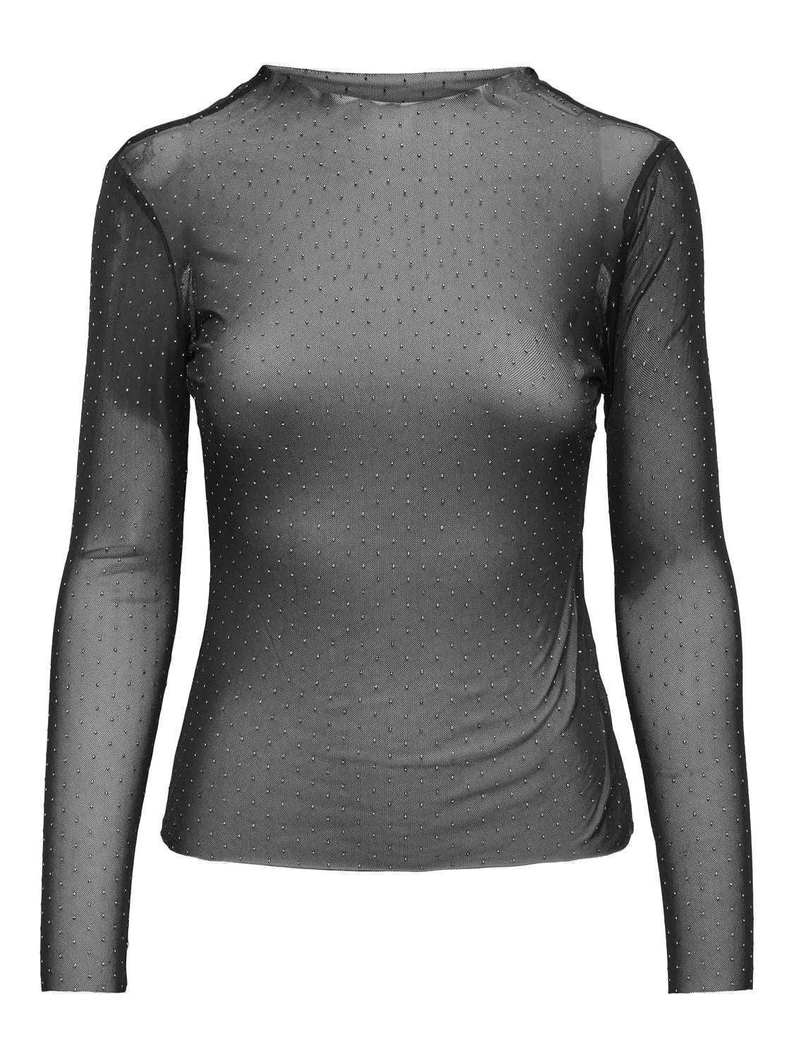 JDYELSA L/S MESH STUD TOP JRS