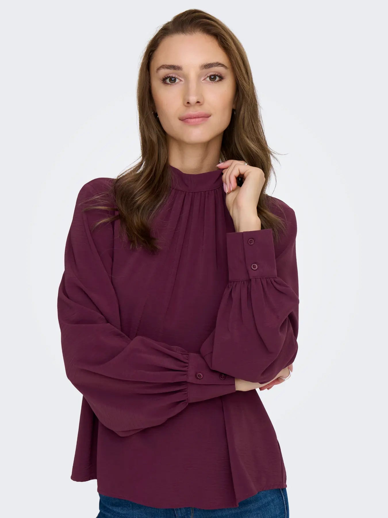 JDYAYA L/S HN TOP WVN DIA