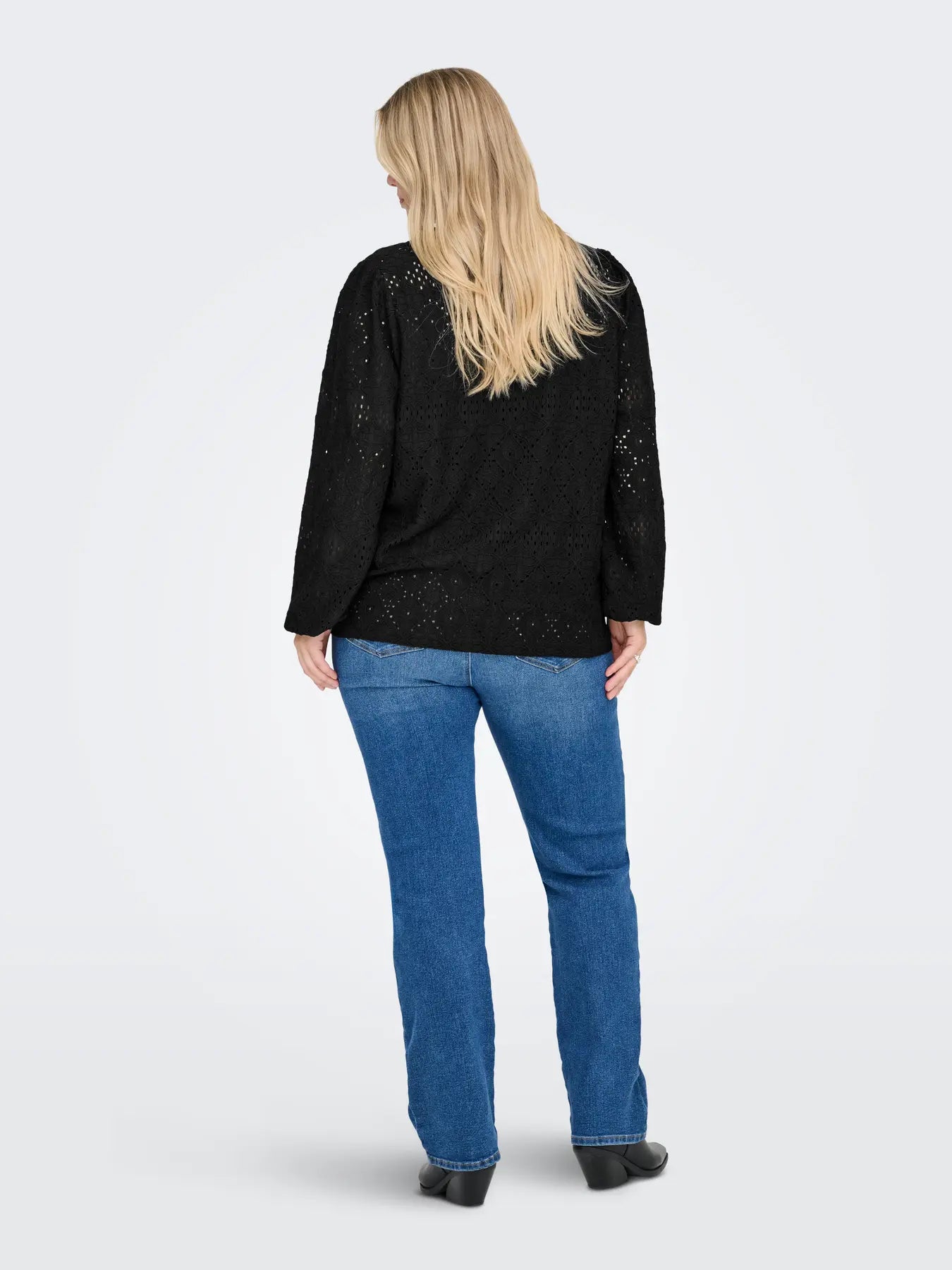 CARLUZIA L/S V-NECK BLOUSE JRS